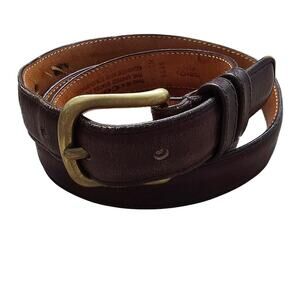 Vintage Coach Mocha Brown Leather Skinny Belt sz 36/90 Minimalist Retro Classic